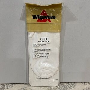 Wigwam Gobi White Undersock Socks Wicking, keeps feet dry & warm NEW in package